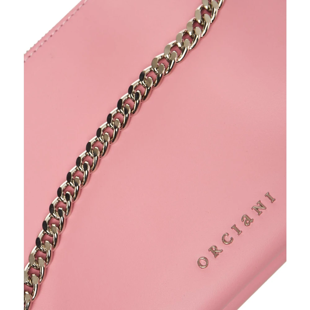 Orciani Logo Clutch met Ritssluiting Pink Dames