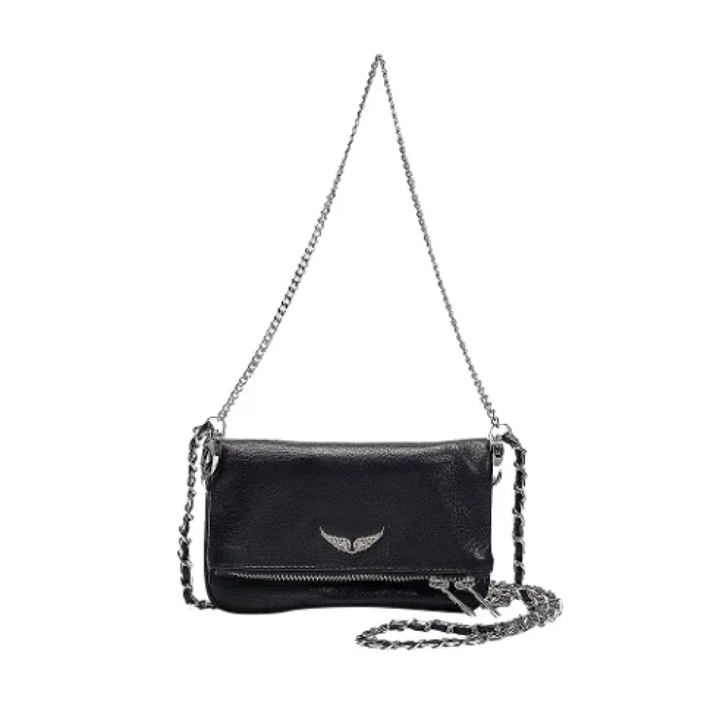 Zadig & Voltaire Leren schoudertas Black Dames