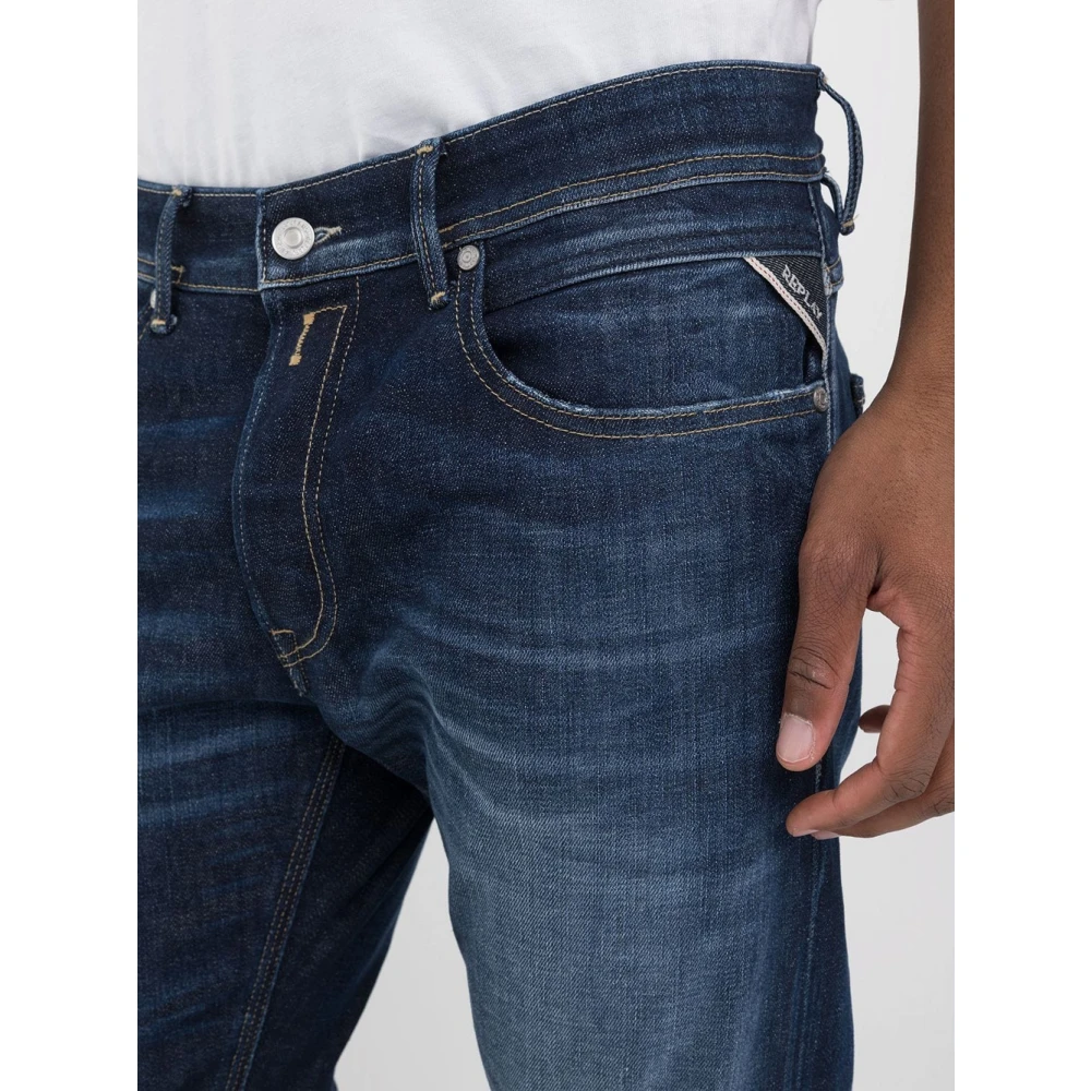Replay Slim Fit Denim Jeans Blue Heren