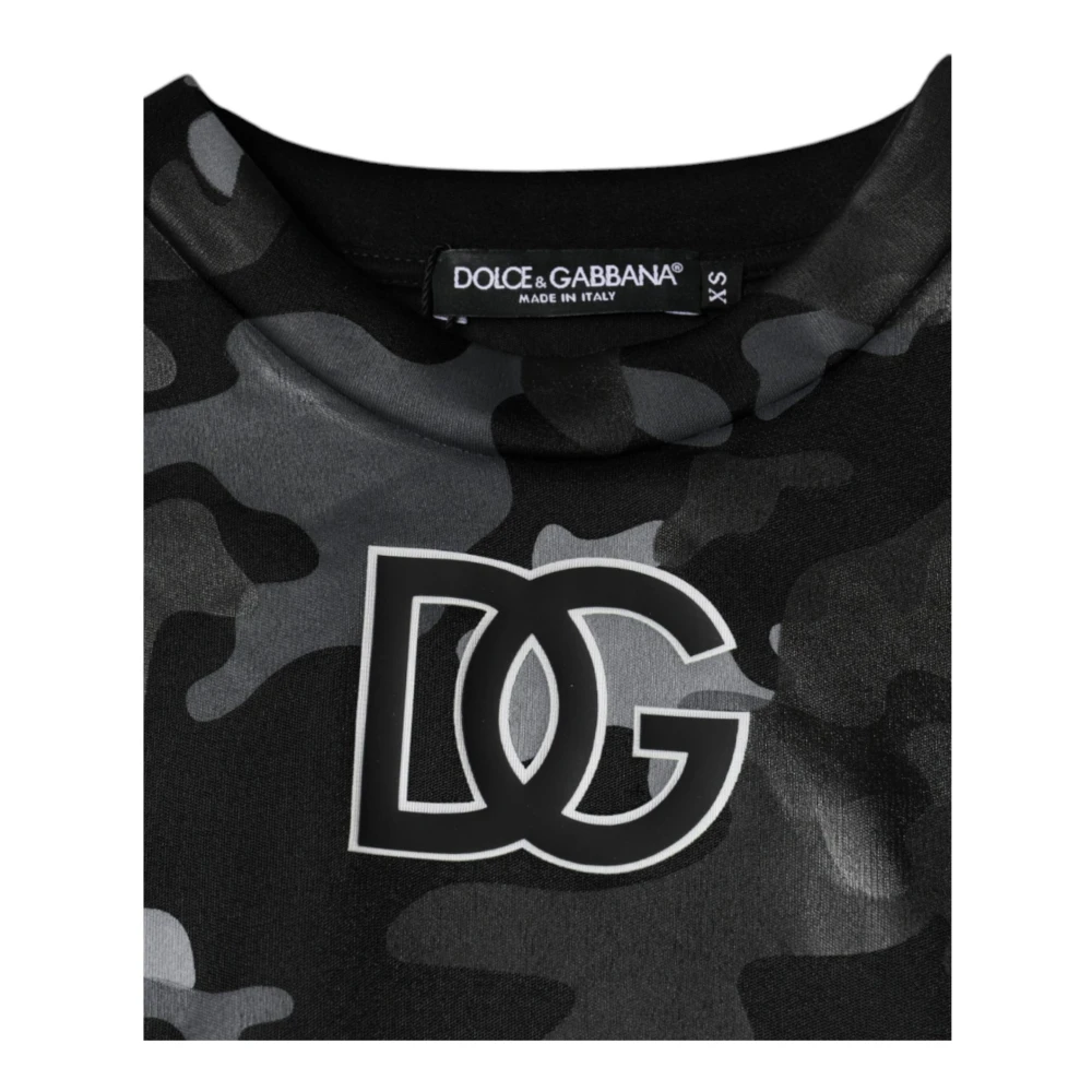 Dolce & Gabbana Camouflage Logo Ronde Hals Sweater Multicolor Dames