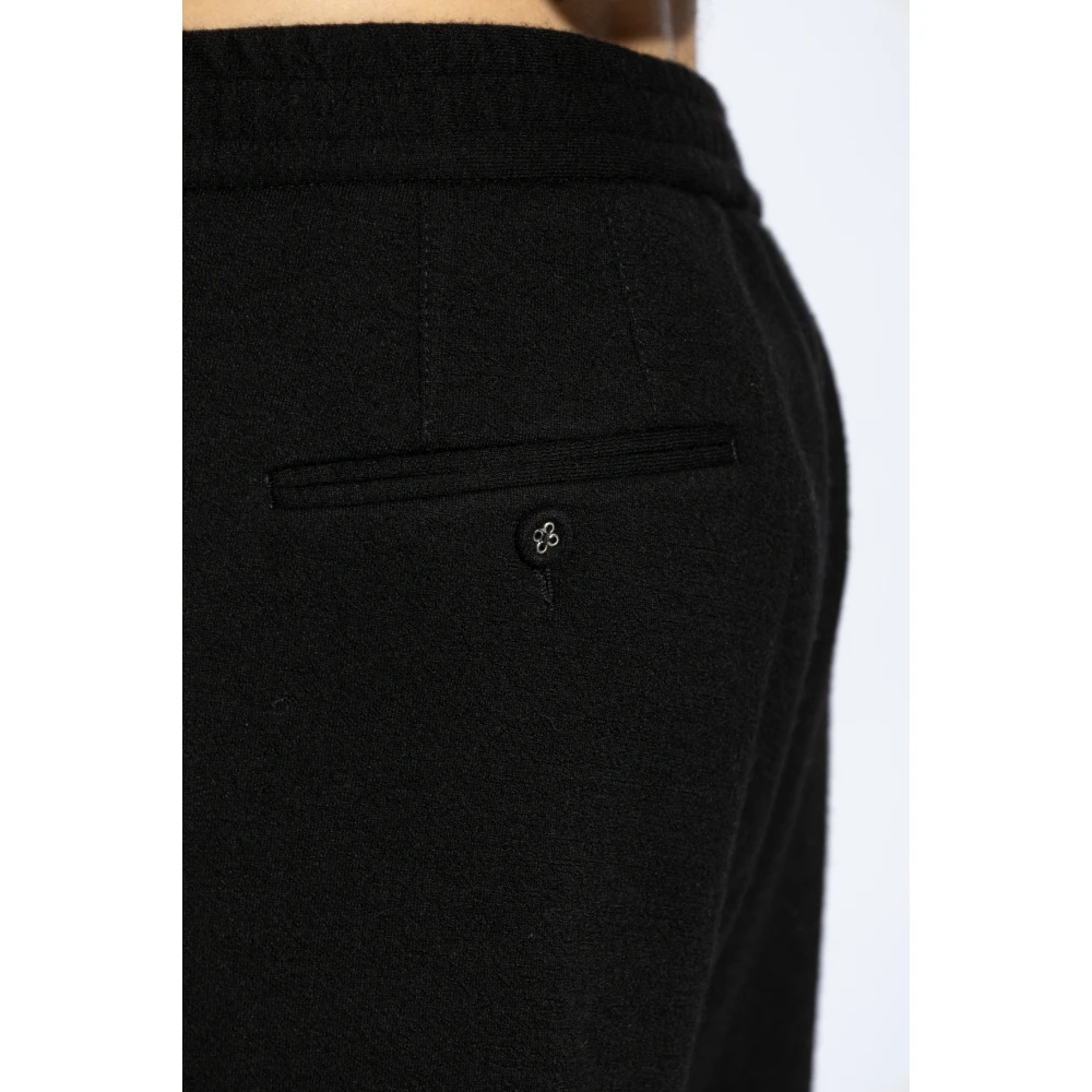 Officine Générale Broek met wollen afwerking Black Heren