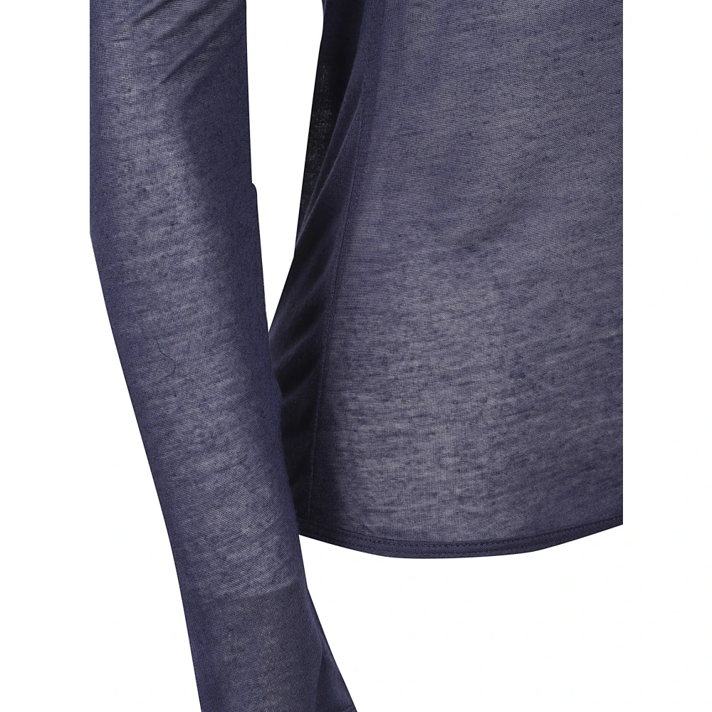 majestic filatures Blauwe Micromodal Cashmere T-shirts en Polos Blue Dames