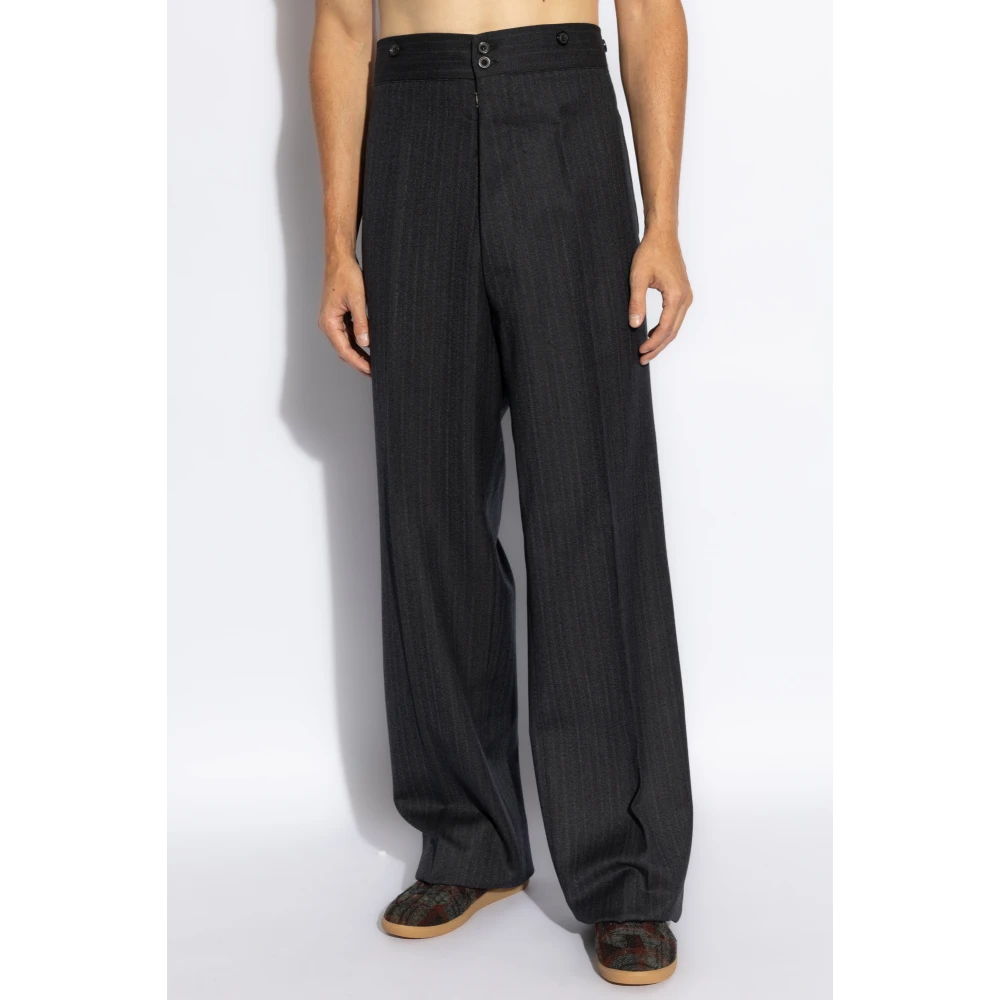 Maison Margiela Broek met krijtstreep patroon Gray Heren