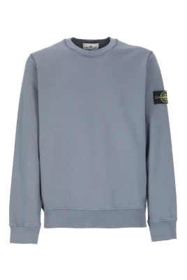 Blå Bomullssweatshirt med Logopatch