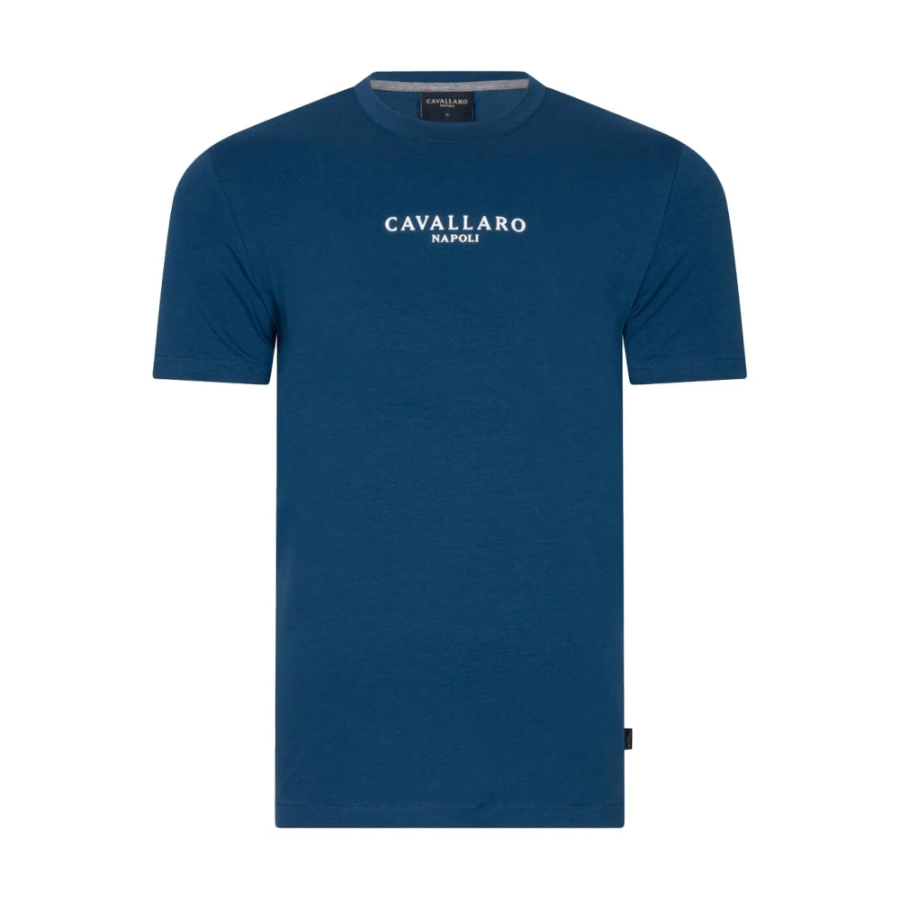 Cavallaro Napoli regular fit T-shirt Bari met logo blue opal