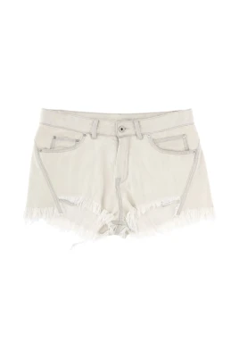 Denimshorts med snedklippta kanter
