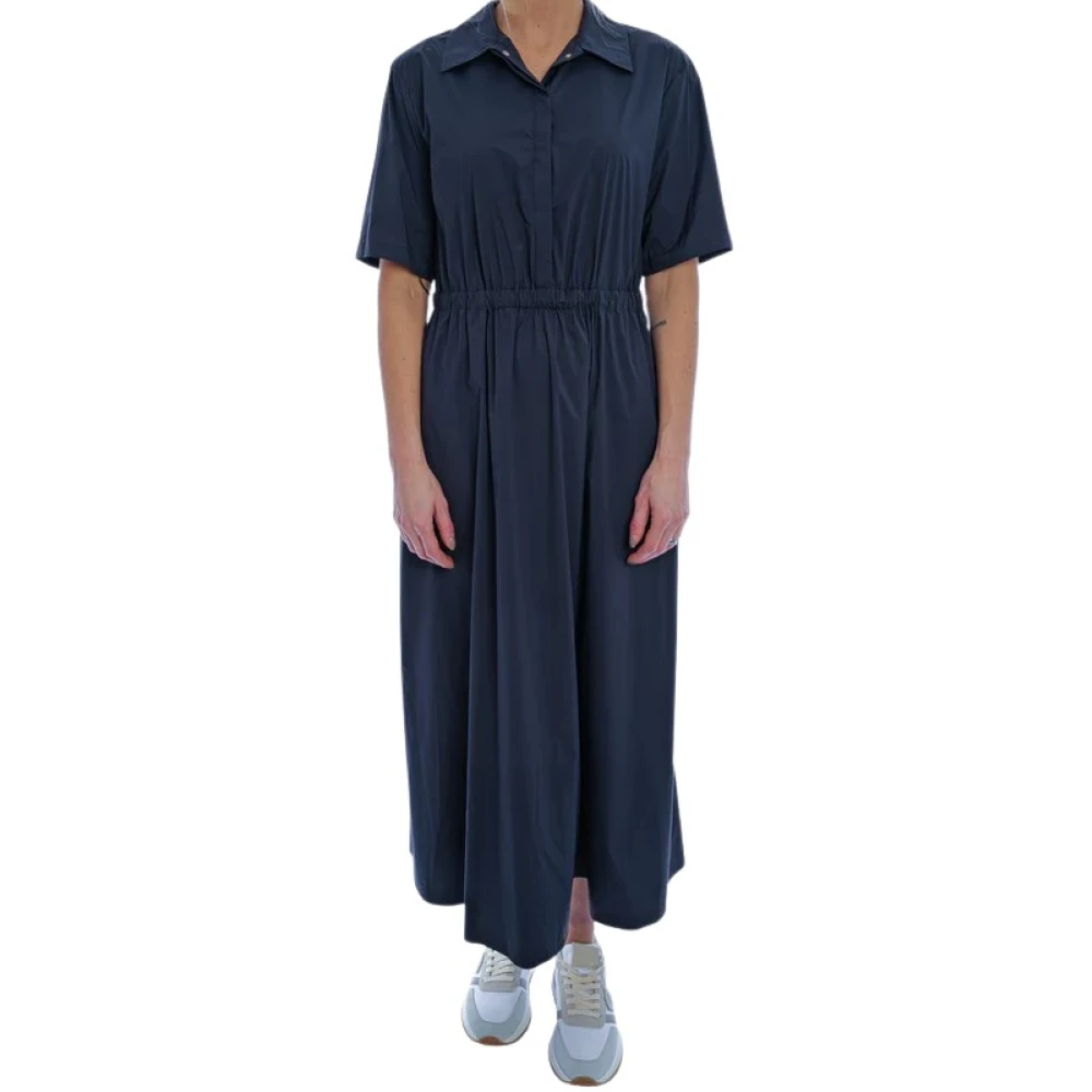 Herno Women's Blue Shirt Dresses, Xl, Stretch Nylon Shirtdress
