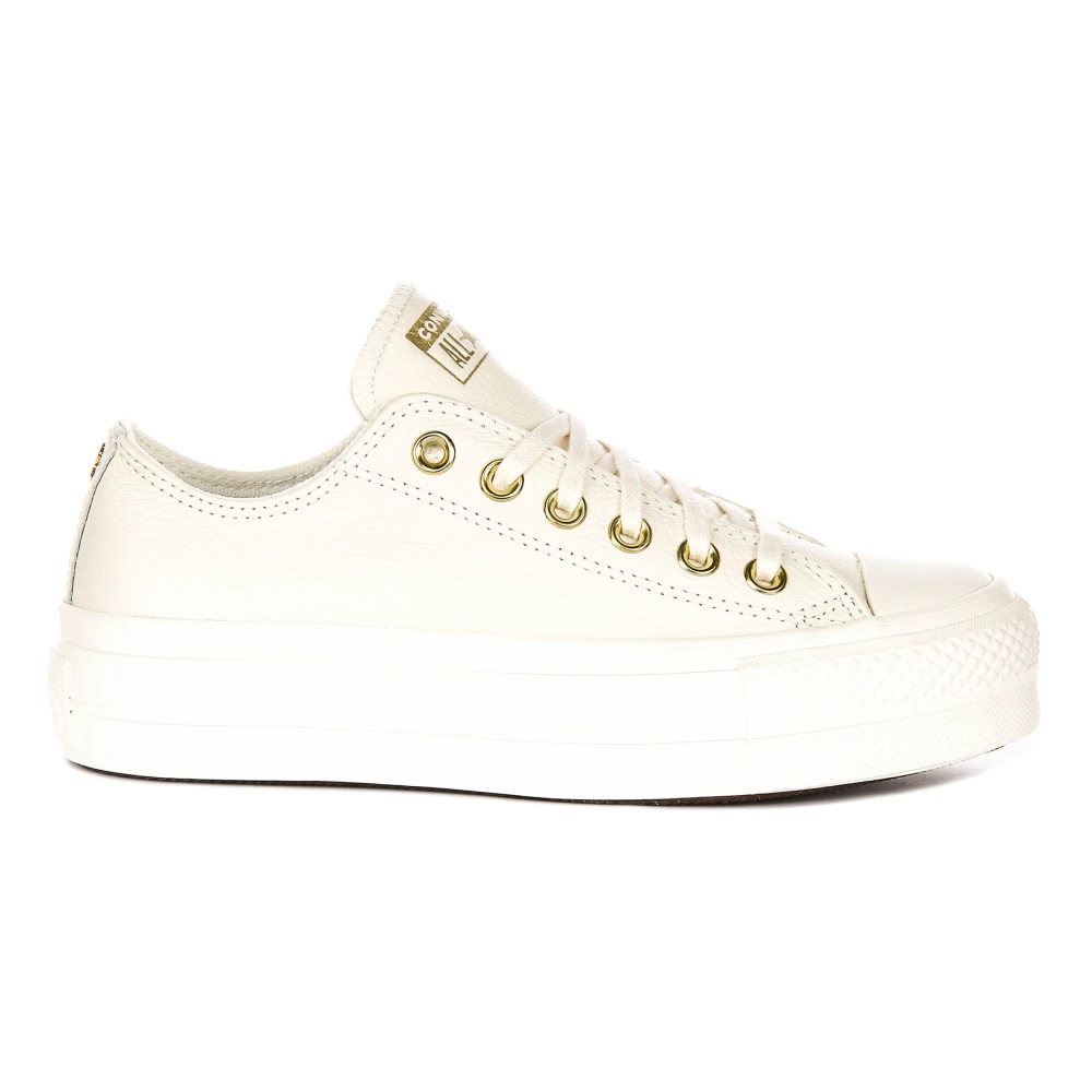 Converse Women's Beige Cream Leather Textile Platforms A12765c - Sneakers - 8 Uk - Shoes