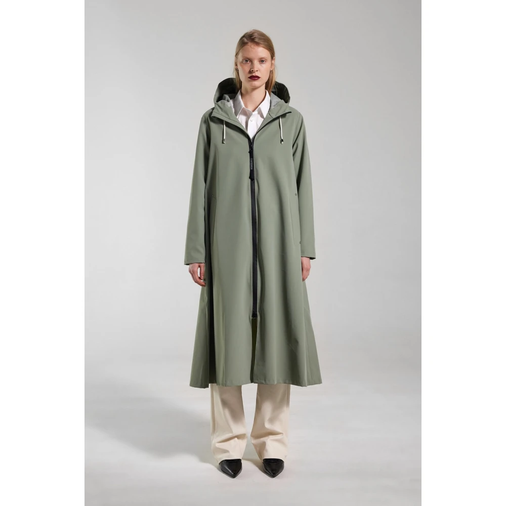 Stutterheim Lichtgewicht Matte Rits Regenjas Green Dames