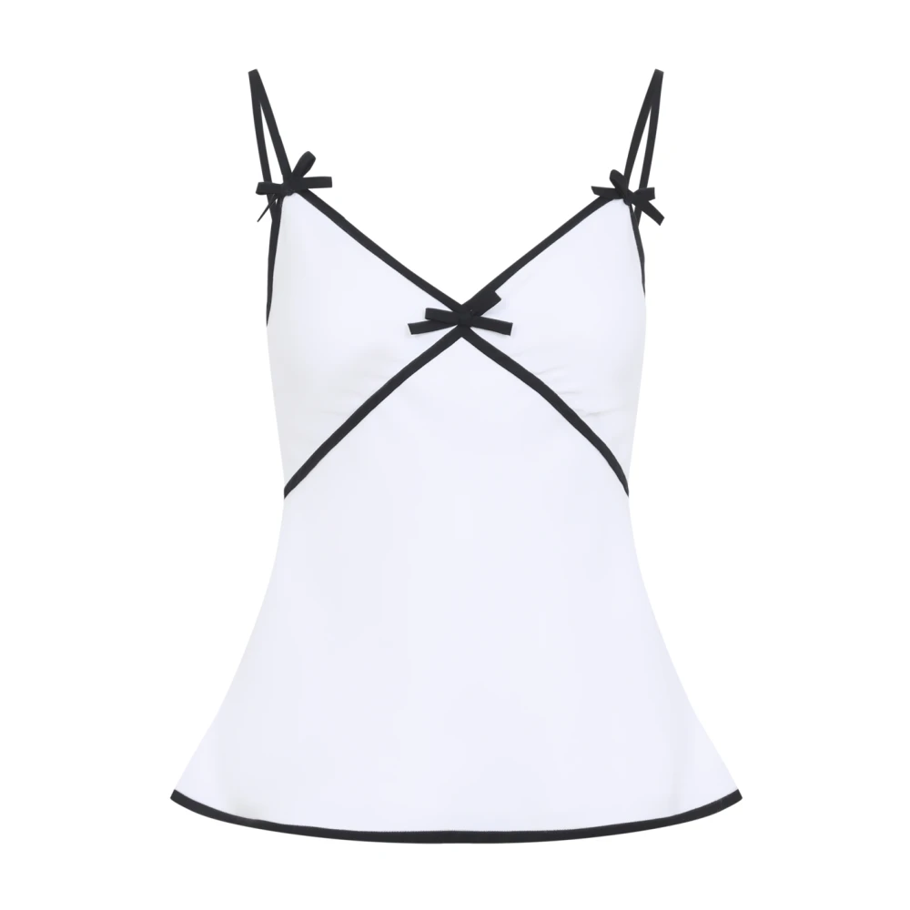 Moschino Women's White Bow Top - Sleeveless Tops - Xs - Tops