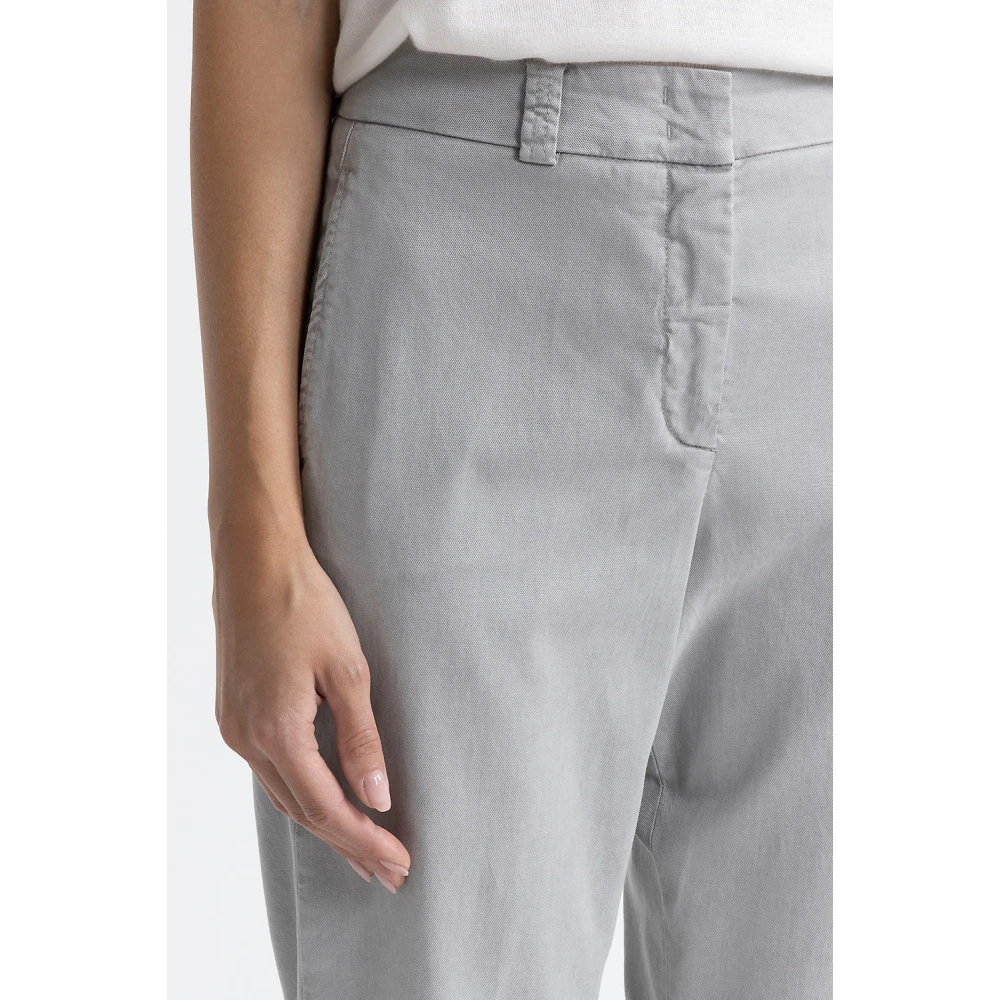 PESERICO Perzikkleurige gabardine wortelbroek Gray Dames