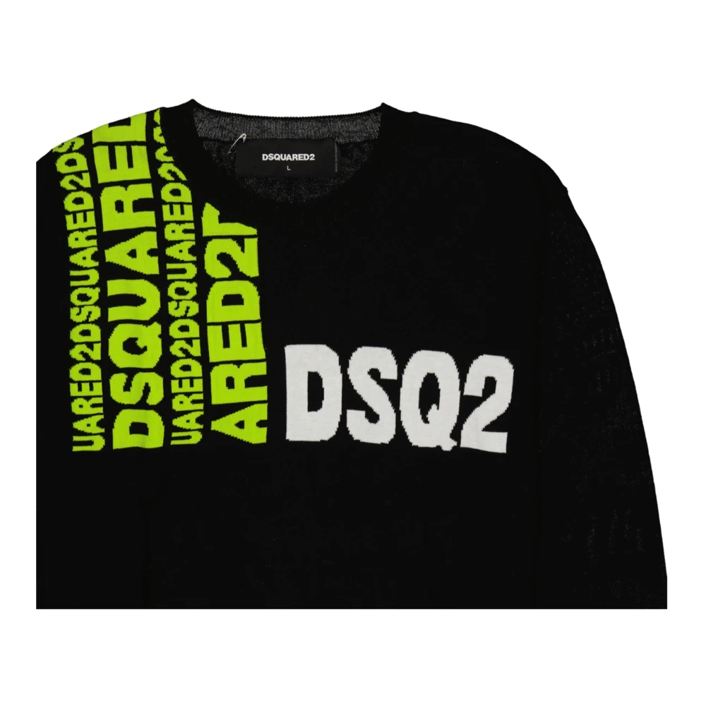 Dsquared2 Logo Sweater met Lange Mouwen Black Heren
