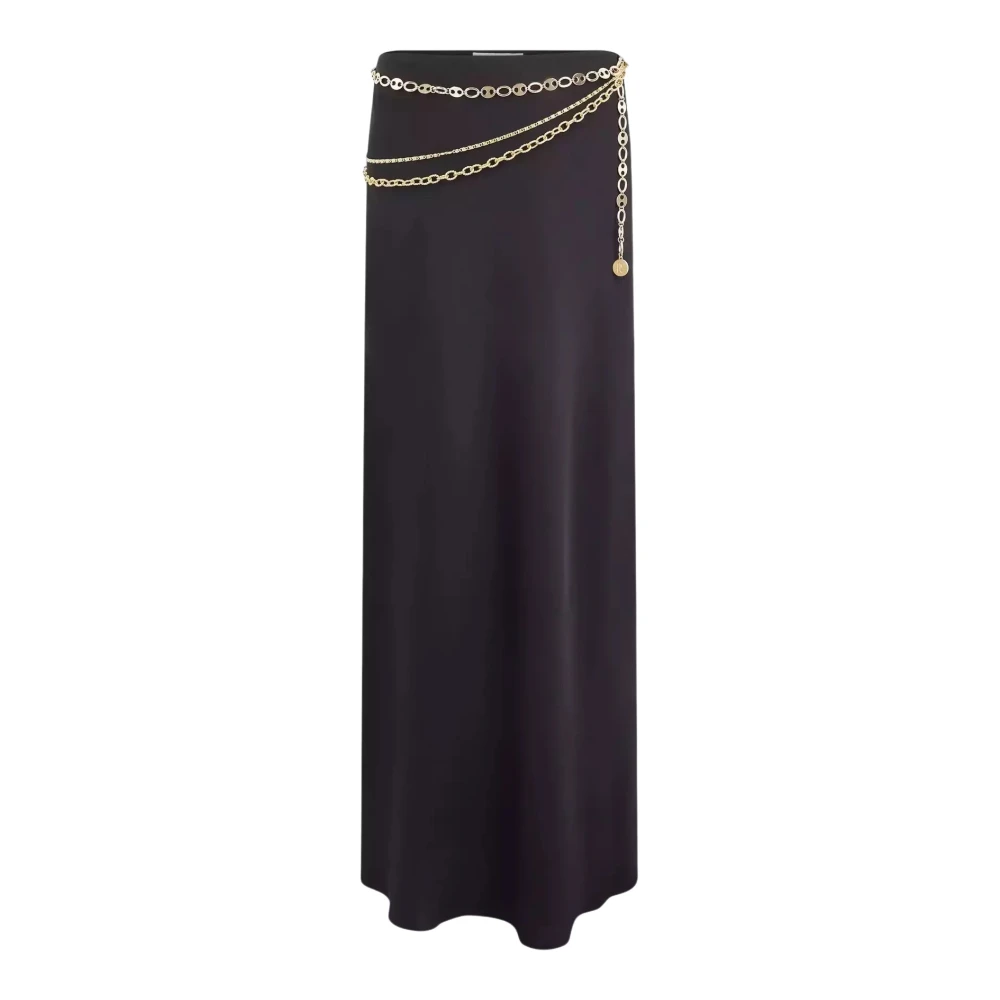 Rabanne Women's Black Maxi Skirts, 2XS, Maxi Skirt With Gold Chains