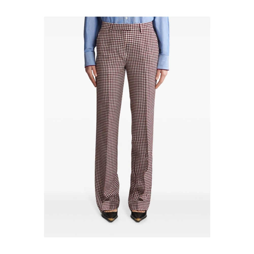 ETRO Houndstooth Slim Fit Broek Red Dames