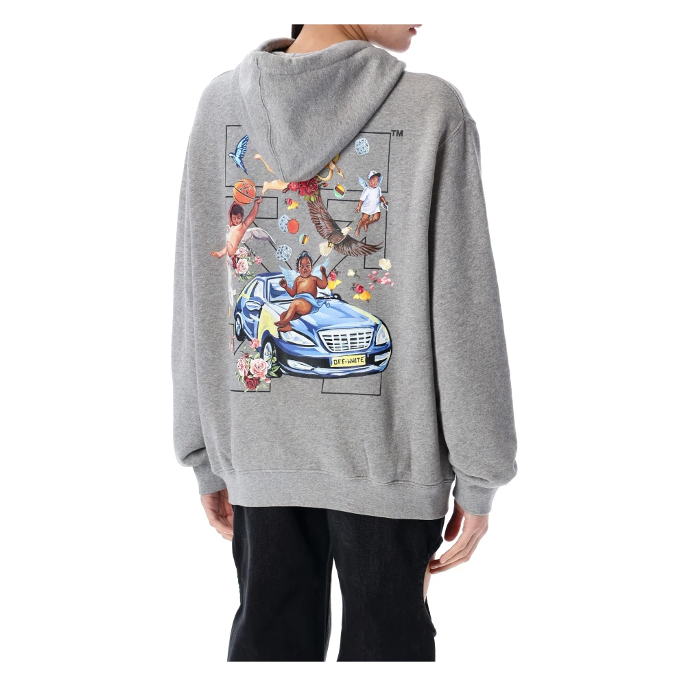 Off White Reguliere hoodie in Fresco Harrow-stijl Gray Dames