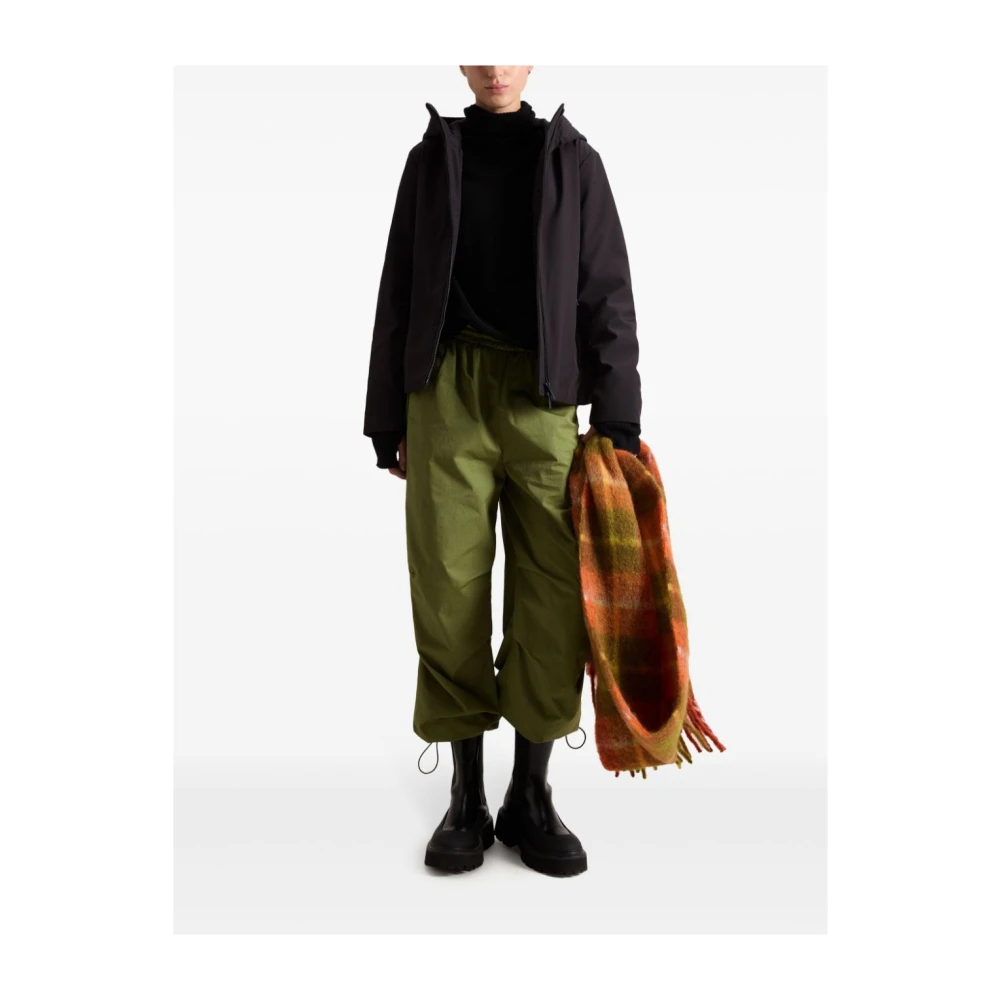 Woolrich Zwarte Softshell Hooded Winterjas Black Dames