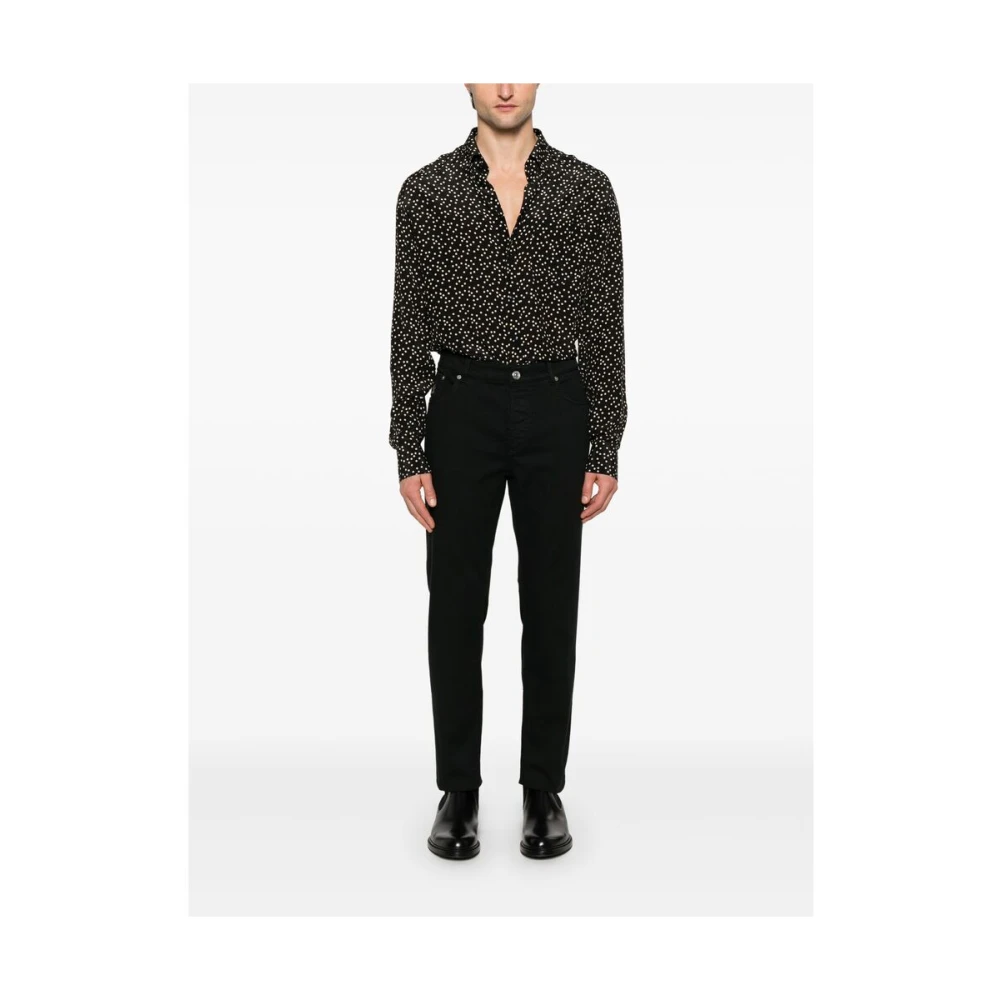 Tom Ford Zwarte Klassieke Geknoopte Overhemd Black Heren