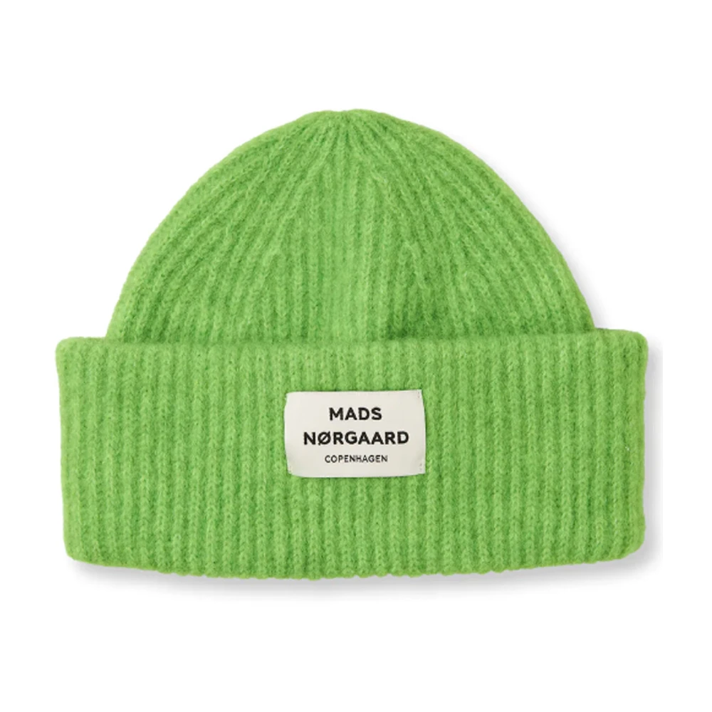 Mads Nørgaard Gebreide muts in Bright Lime Green Dames
