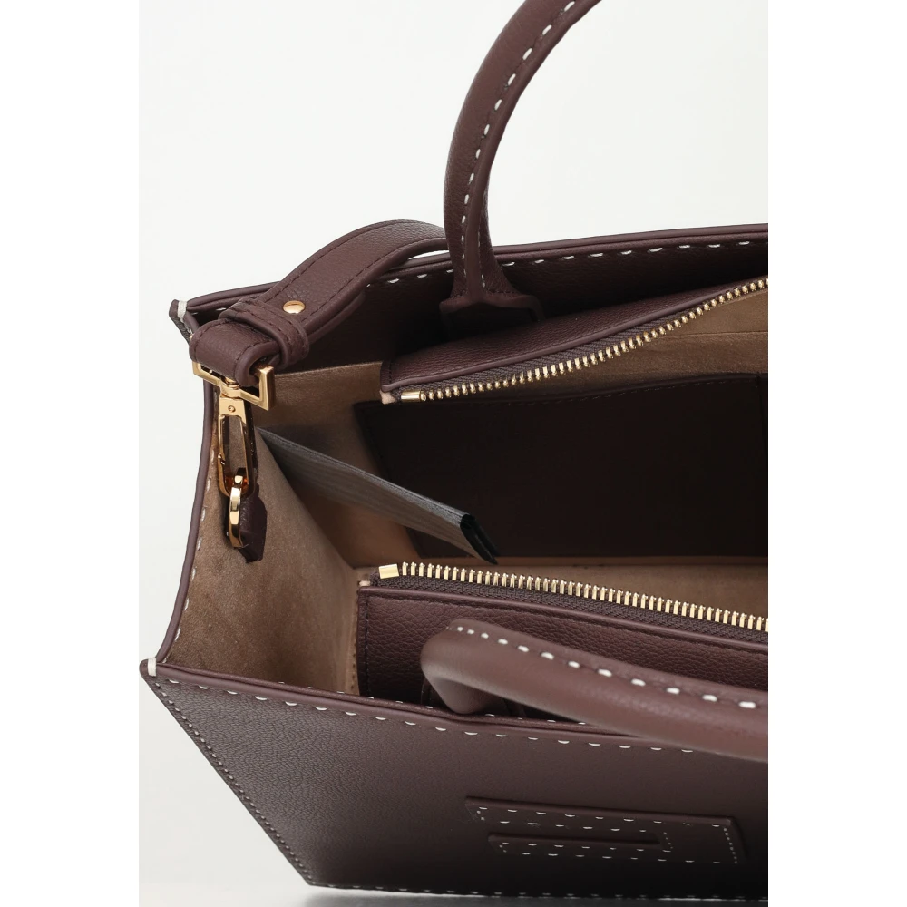 Elisabetta Franchi Bruine Shopper Tas met Schouderband Brown Dames