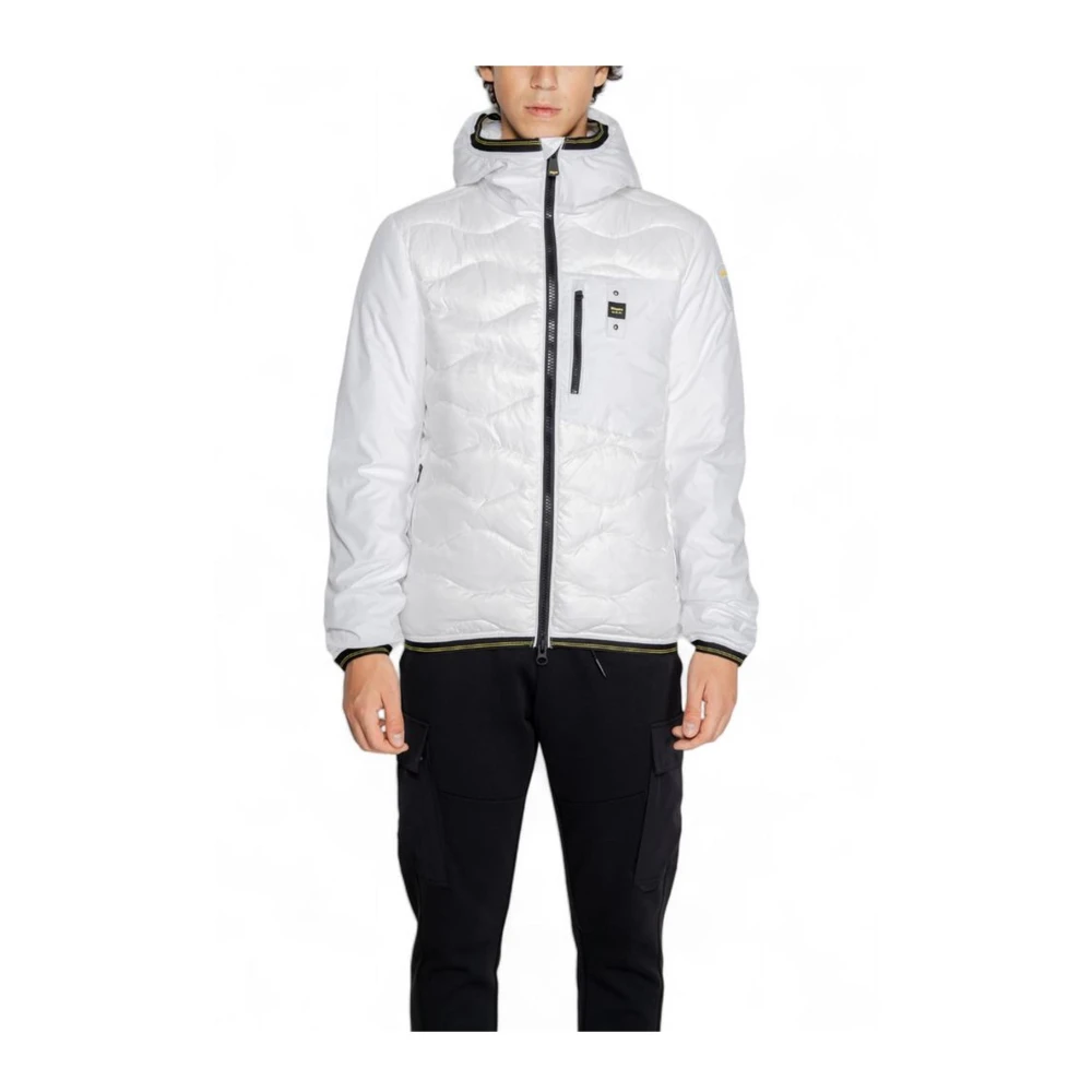 Blauer Witte blend jas voor mannen White Heren