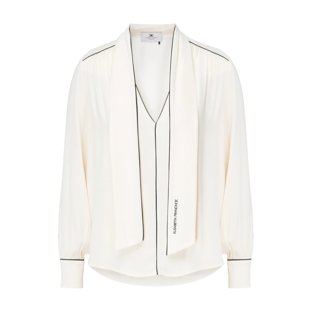 Elisabetta Franchi Zwarte Boter Shirt Beige Dames
