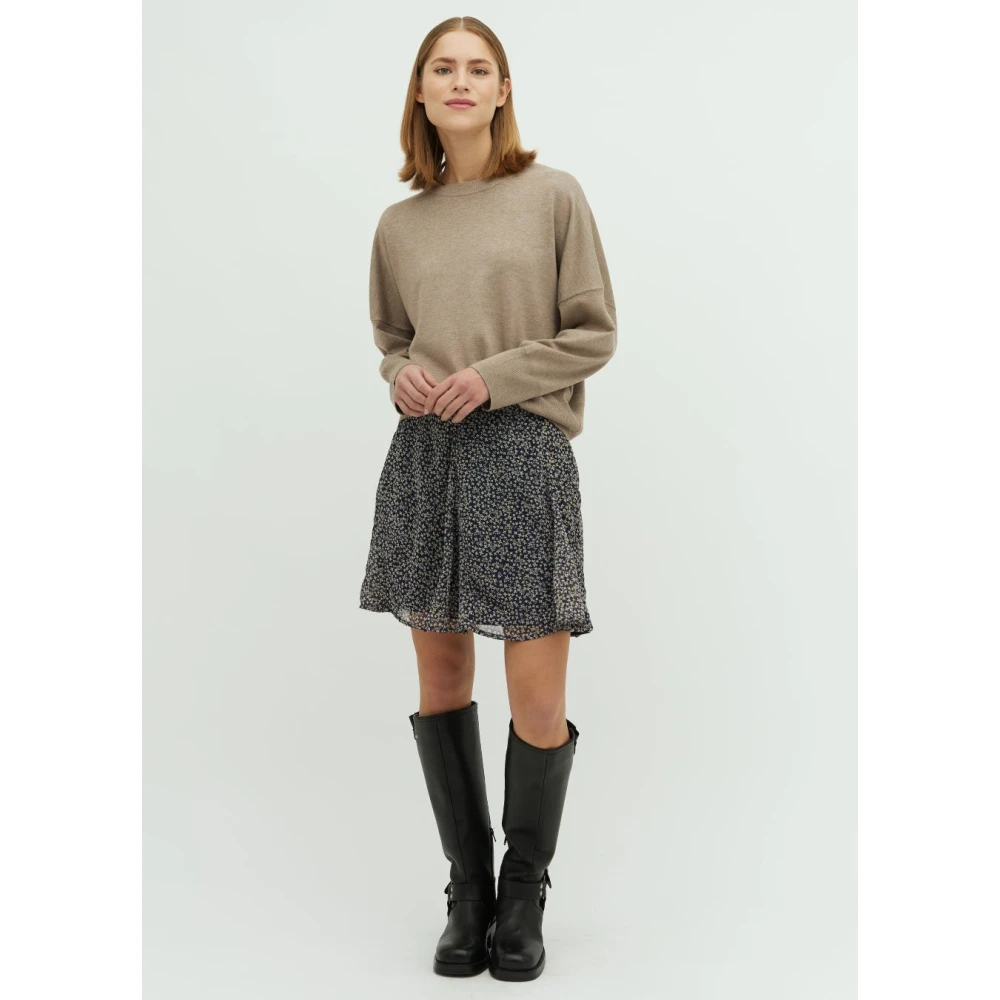 MbyM Blauwe Bloemenprint Korte Rok Ditte Blue Dames