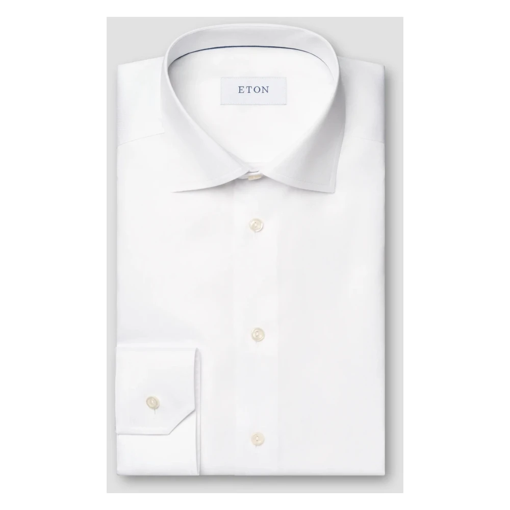 Eton Handtekening Twill Overhemd Wit White Heren