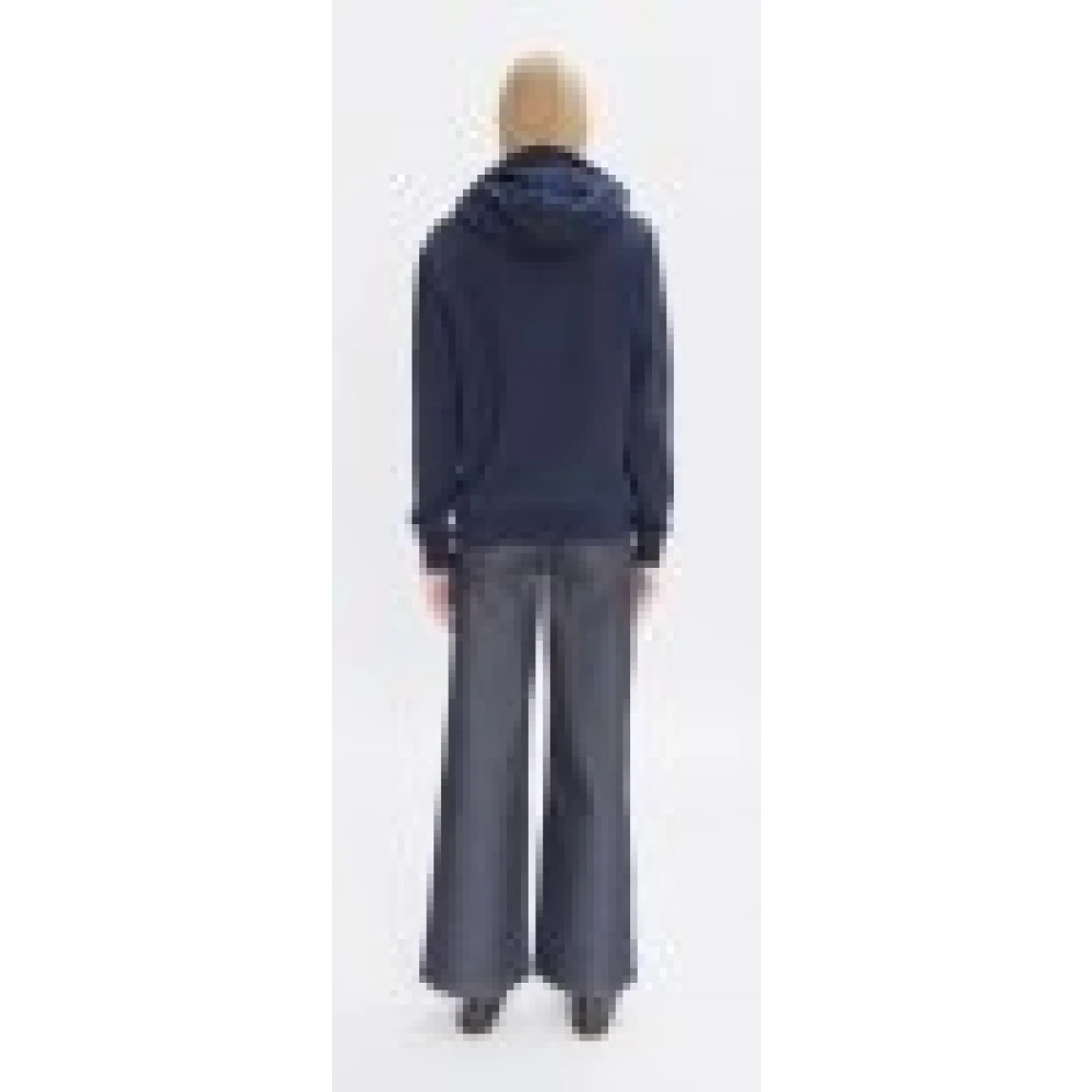 A.p.c. Navy Hoodie Rue Madame Paris Geborduurd Blue Dames