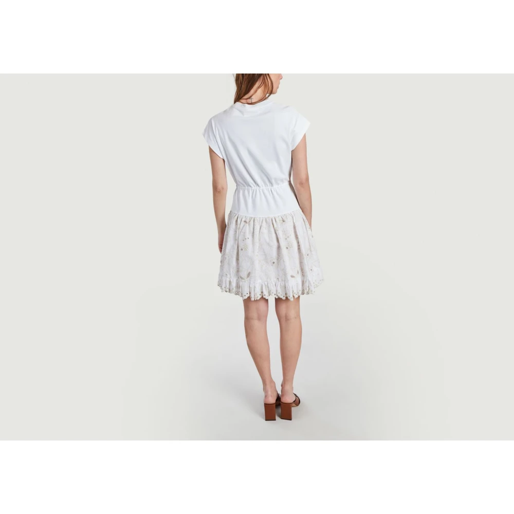 See by Chloé Witte Kant T-Shirt Jurk Multicolor Dames