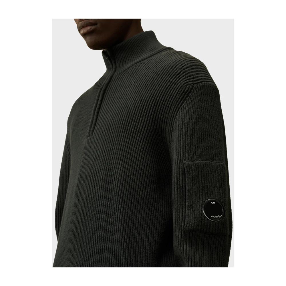 C.P. Company Geribbelde coltrui in het zwart Black Heren