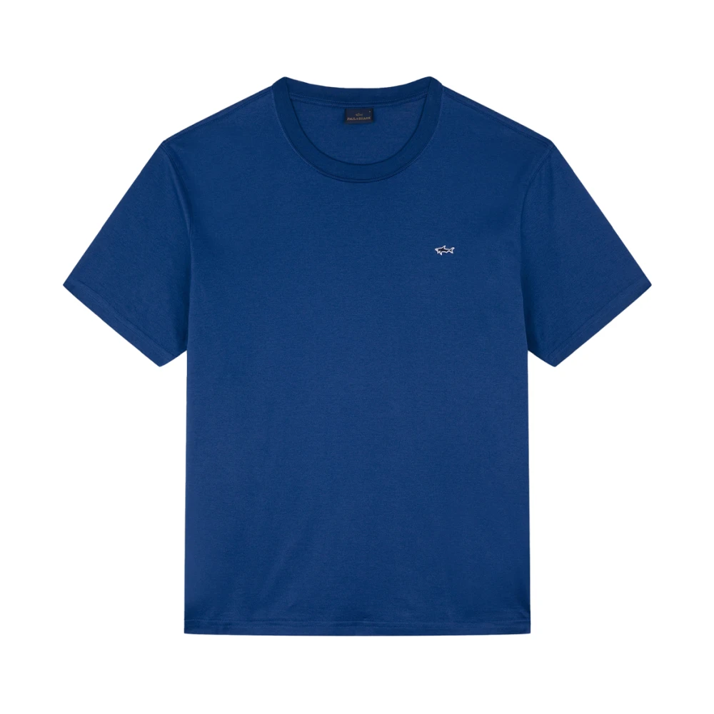 PAUL & SHARK Blauw Katoenen T-shirt Korte Mouwen Regular Fit Blue Heren