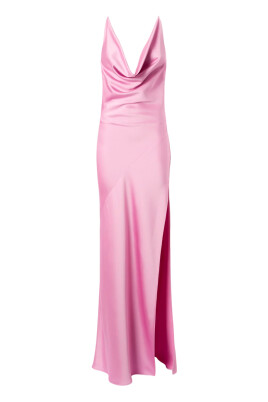 elegant-satin-long-dress-with-draped-neckline