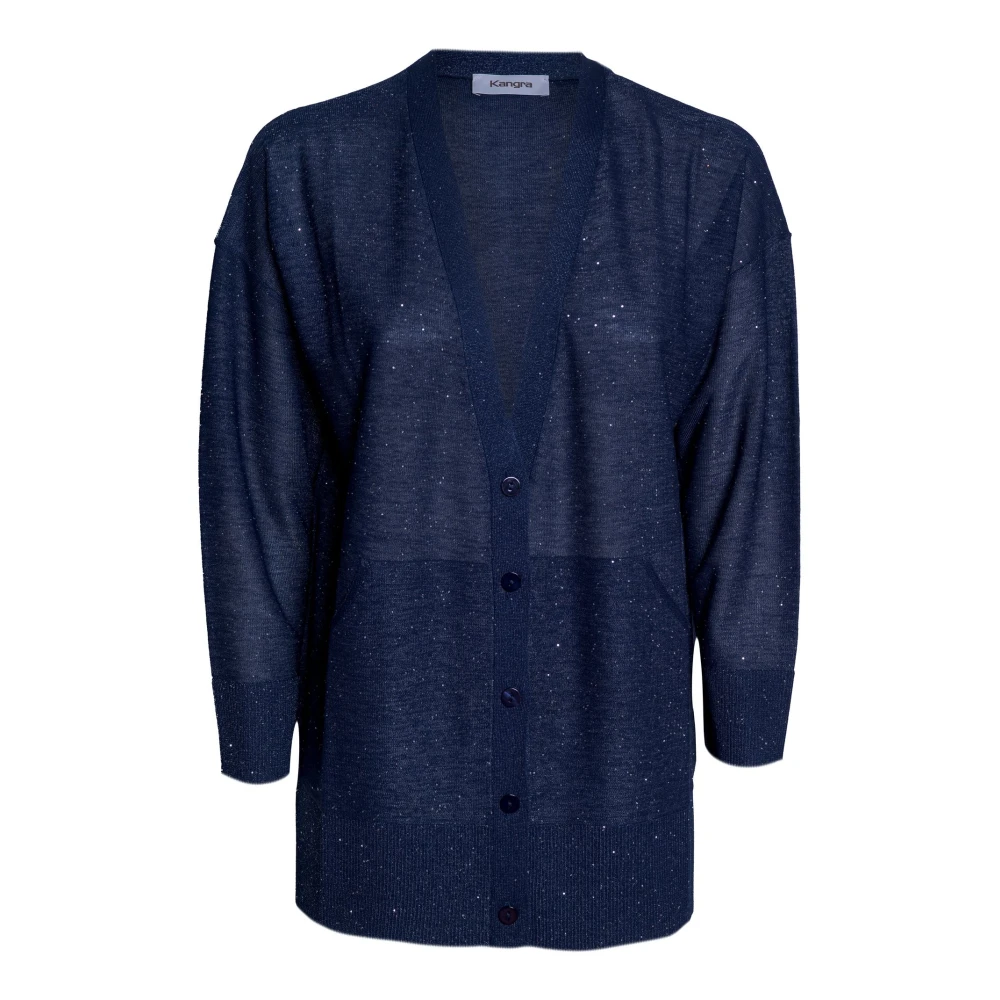 Kangra Women's Blue V-Neck Cardigan - Cardigans - M - Knitwear