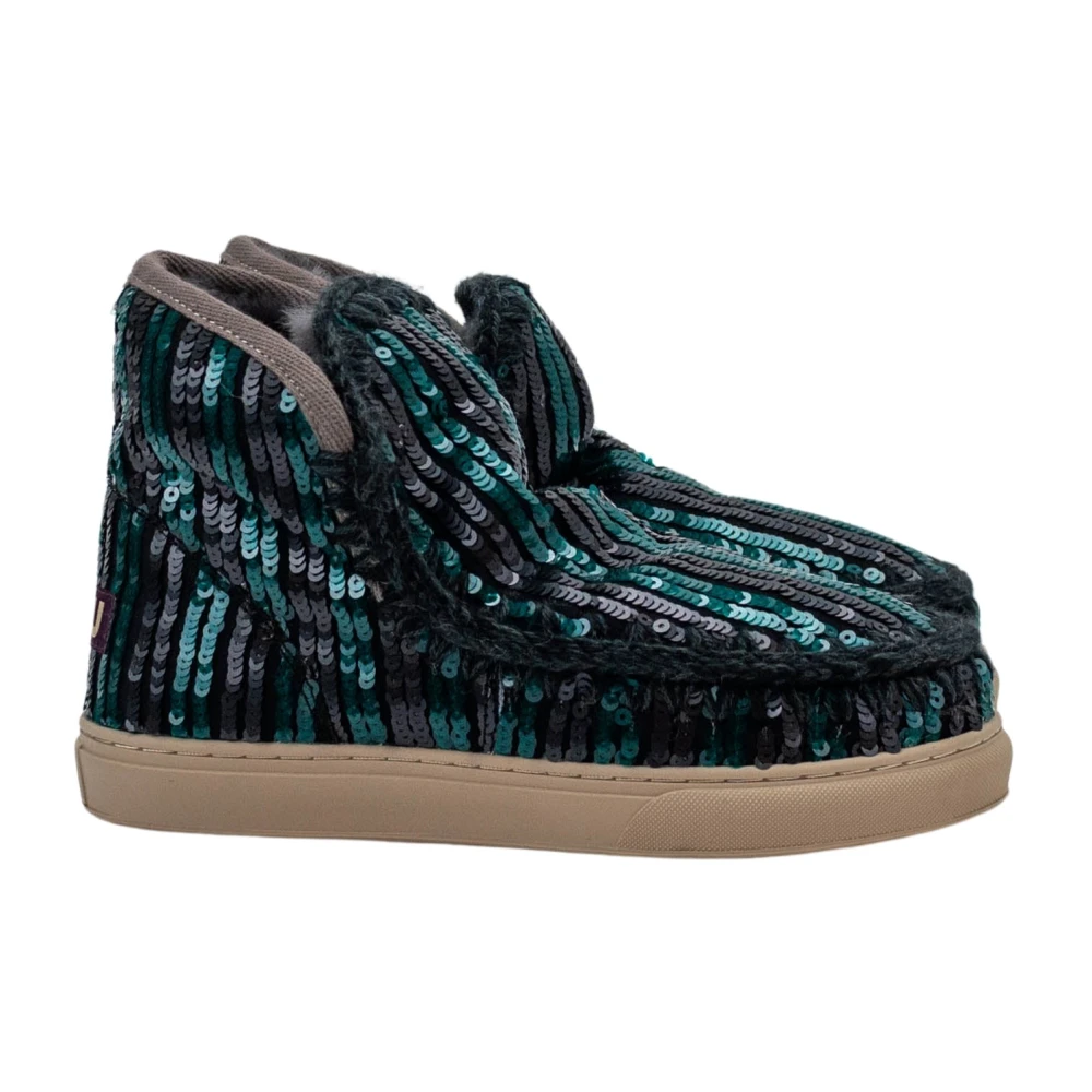 Mou, Skor, Dam, 39 EU, Paljetter, Randig Paljetter Påfågel Sneaker