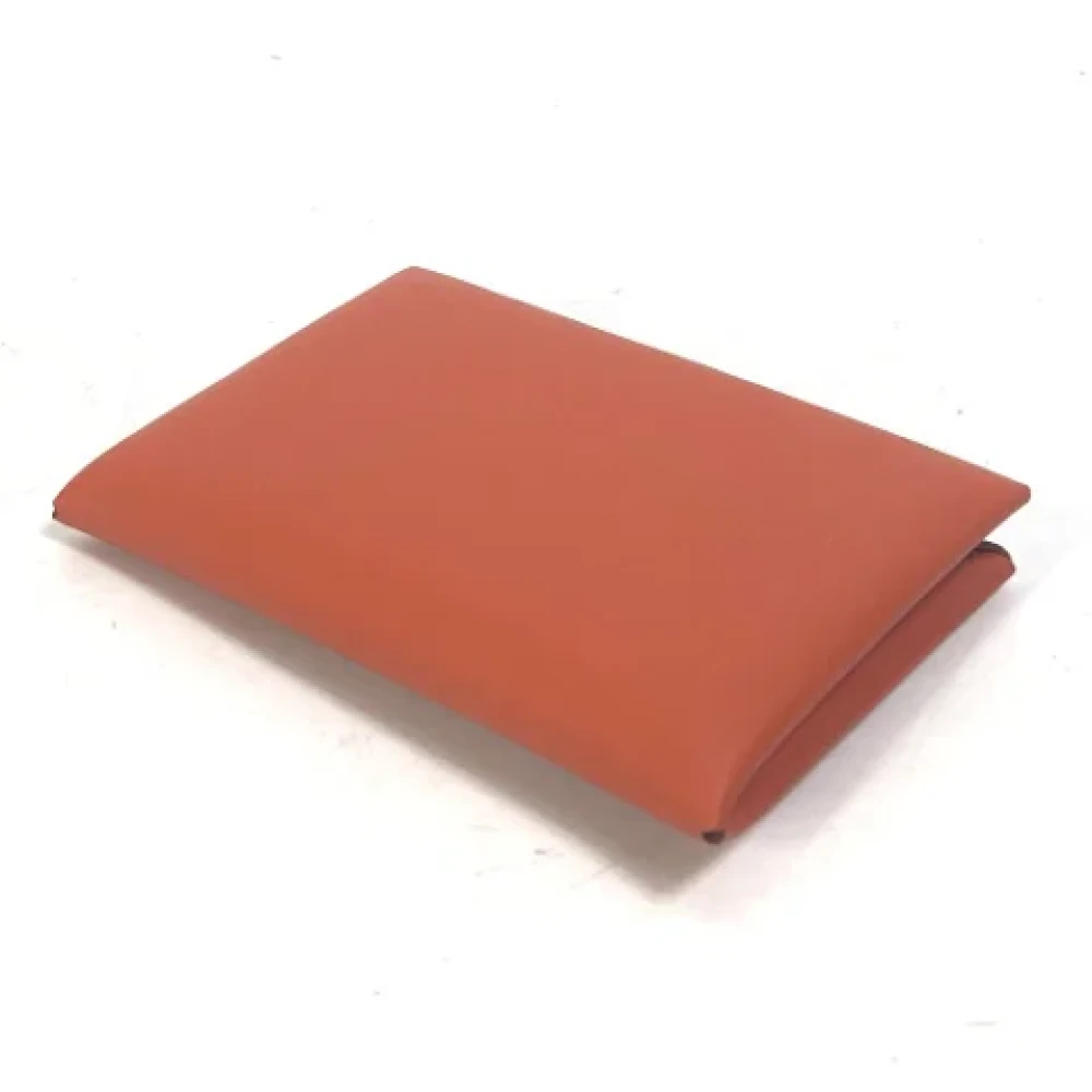 Hermès Vintage Pre-owned Leather wallets Orange Dames