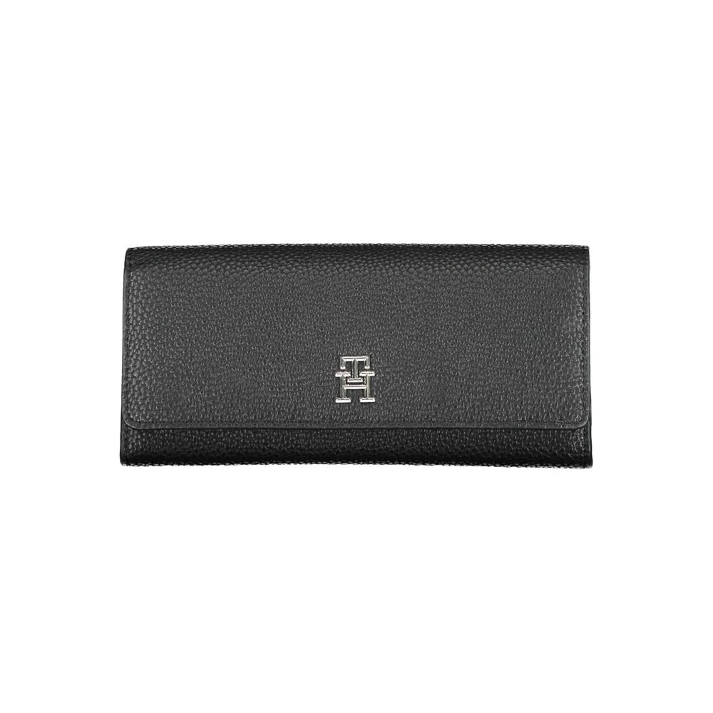 Tommy Hilfiger Donna Nero Donne, Portafoglio, Portafoglio Da Th Emblem Large Flap Wallet Large, Taglia Unica, - Immagine 3