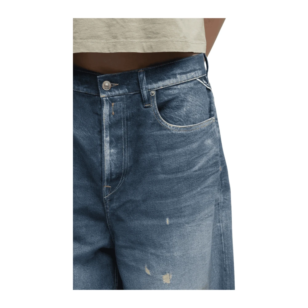 Replay Donkerblauwe Tejano Loose-fit Jeans Blue Dames