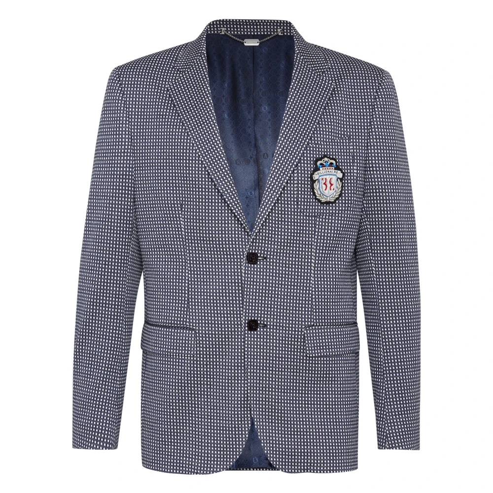 Billionaire Herr Blå Jackor L, Bomull, Blazer Crest