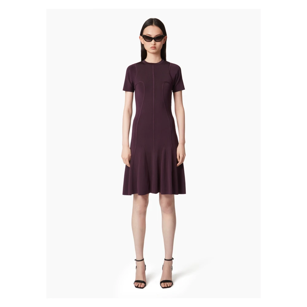 Nina Ricci Peplum Jurk IN Tubular Purple Dames