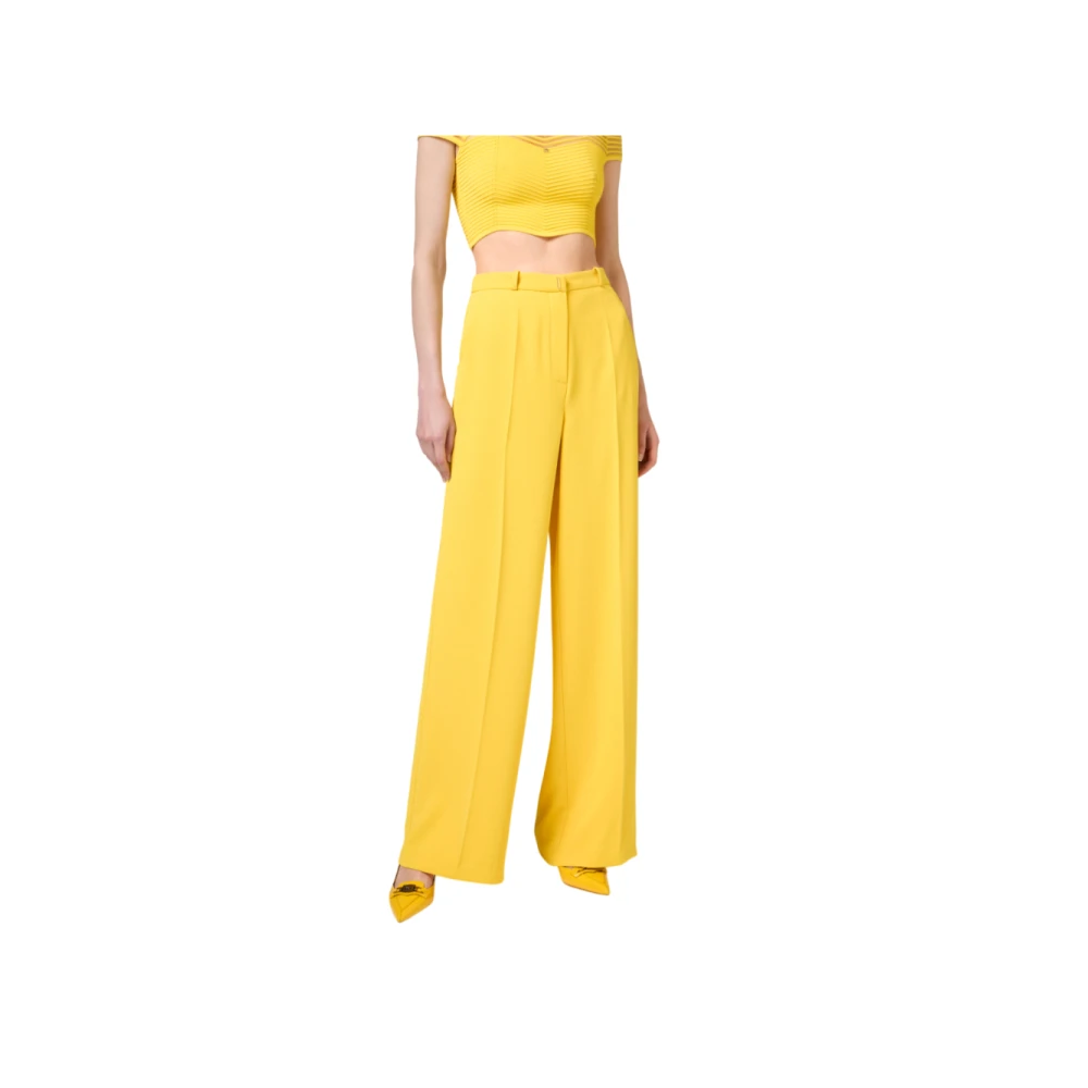 Elisabetta Franchi Gele Straight Leg Broek Yellow Dames