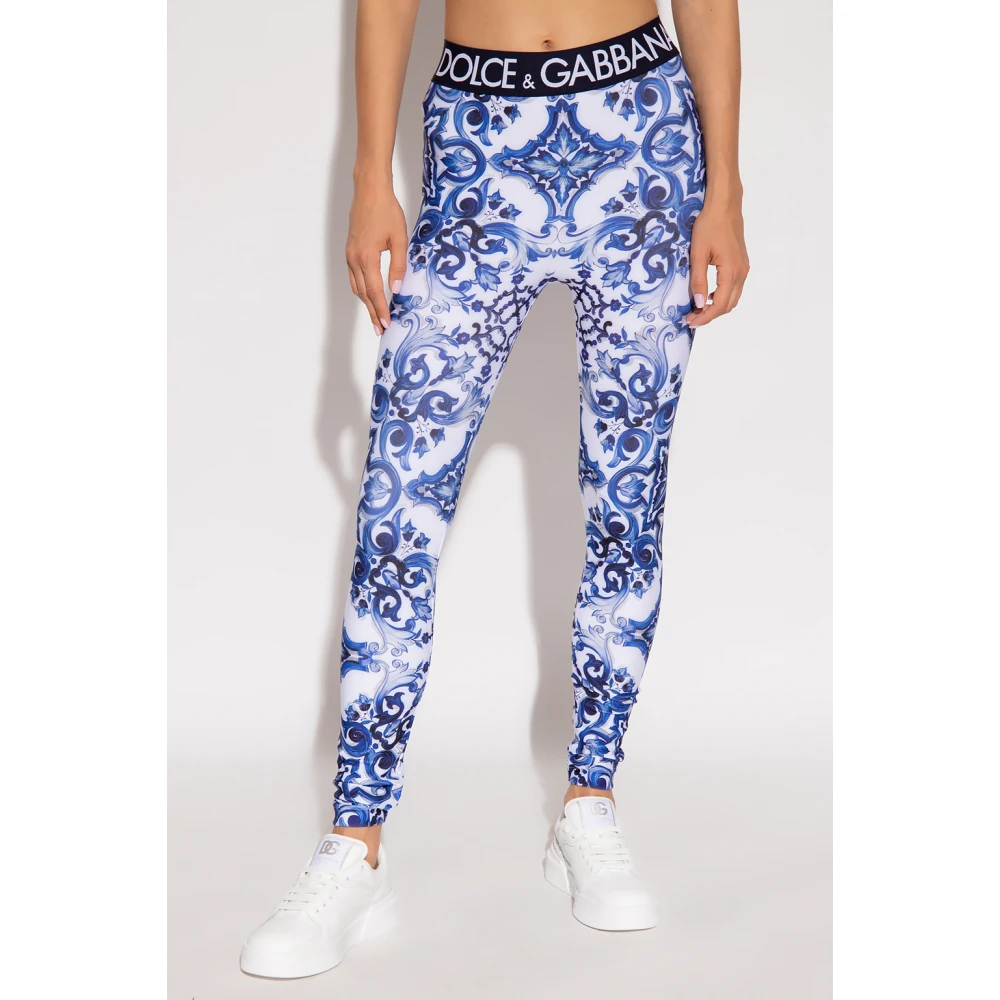 Dolce & Gabbana Gestreepte leggings Blue Dames