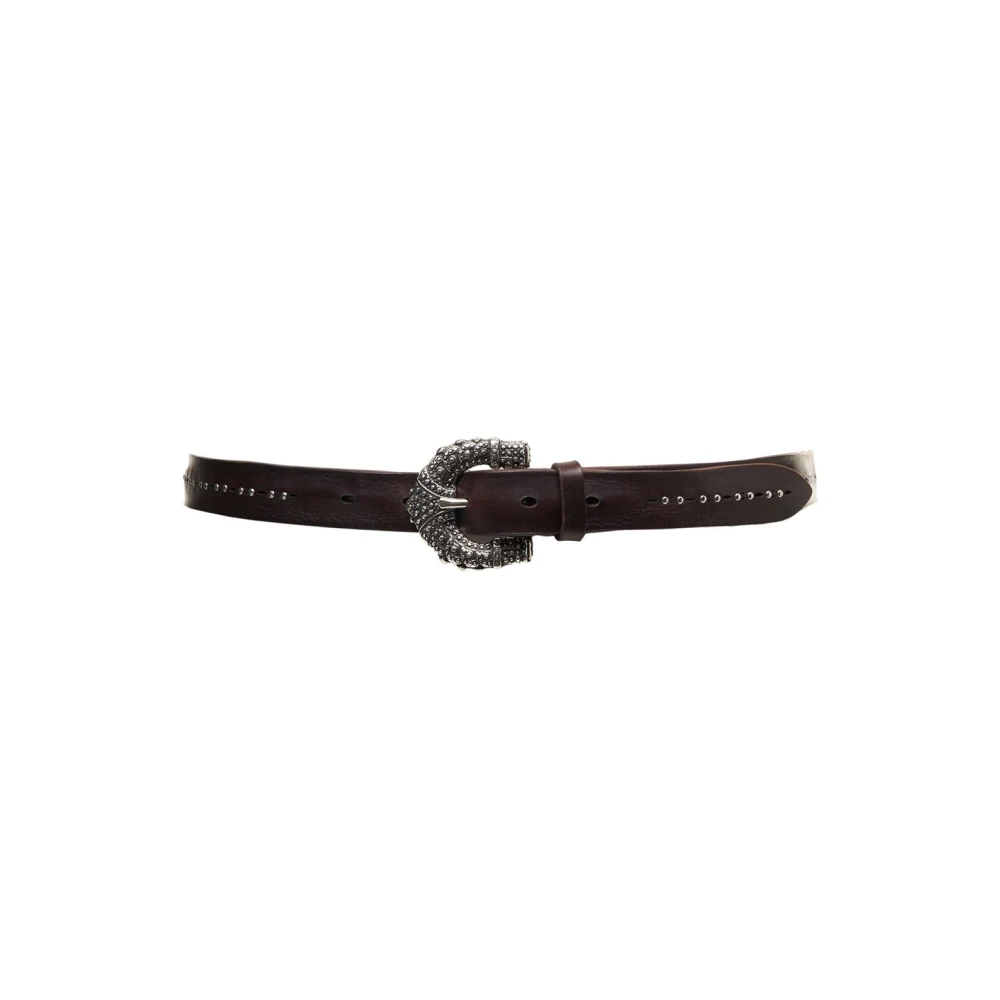 Orciani Women's Brown Western Belt With Metallic Details