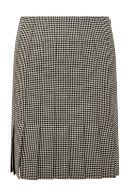 Vichy Pleated Mini Skirt