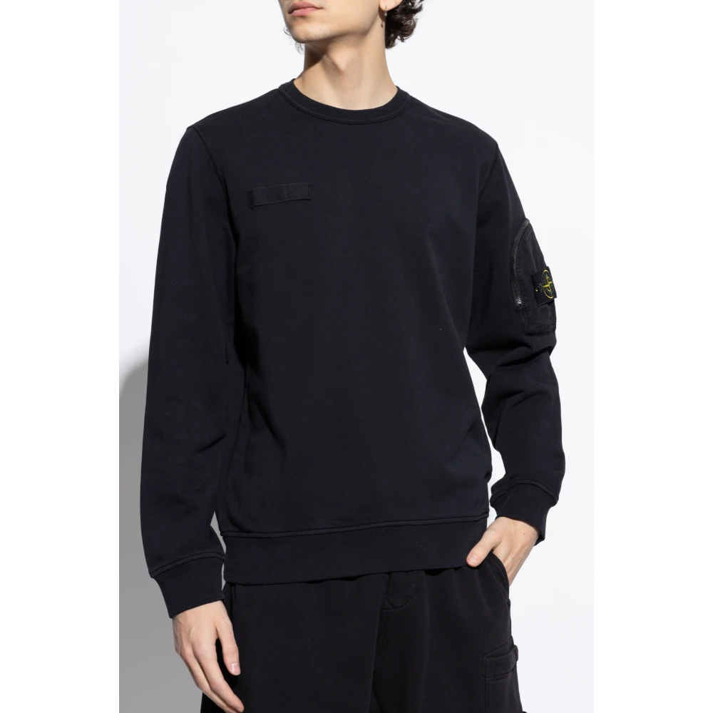 Stone Island Sweatshirt met mouwzak Black Heren