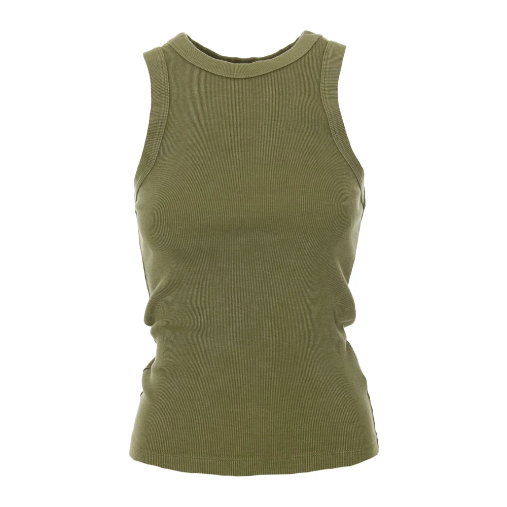 Drykorn Geribbeld Tanktop Olina Green Dames