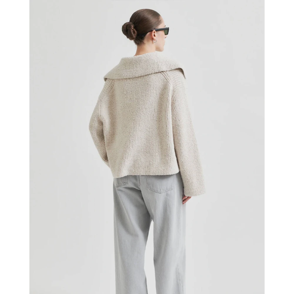 Second Female Gerda Knit Collar Pullover Second Dames Beige Dames