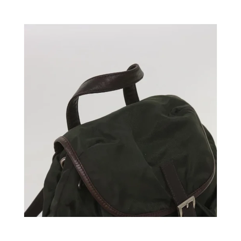 Prada Vintage Pre-owned Fabric backpacks Green Dames