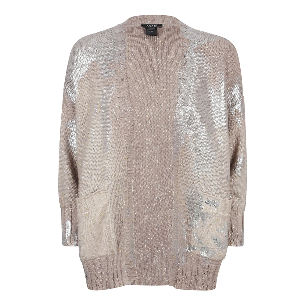 Avant Toi Beige Metallic Sweater Made in Italy Beige Dames