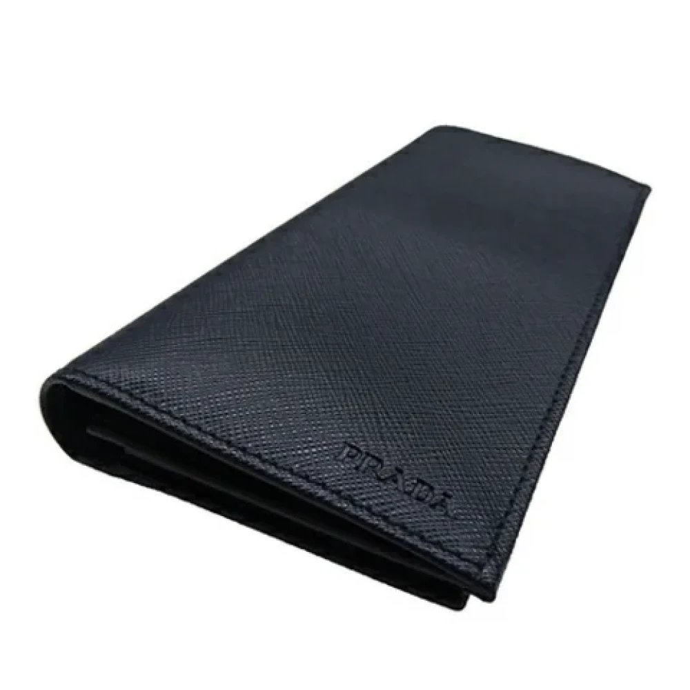 Prada Vintage Pre-owned Fabric wallets Blue Heren