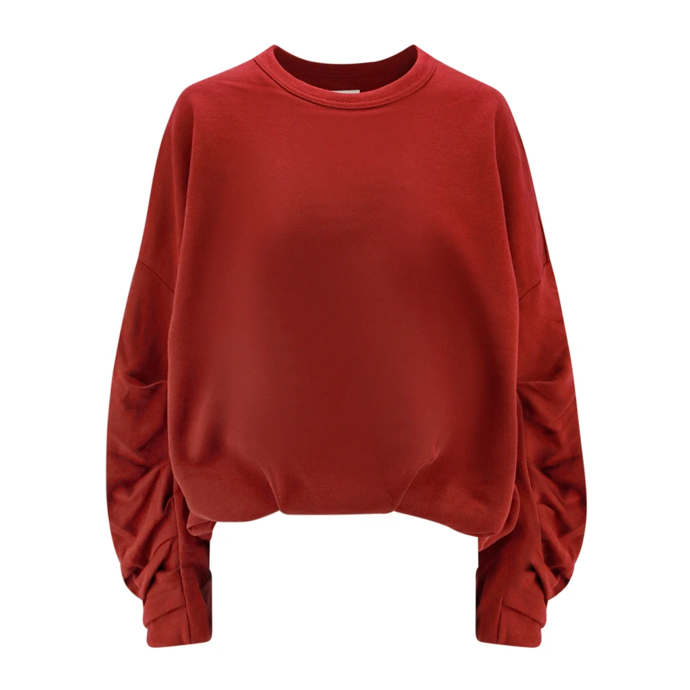 Dries Van Noten Katoenen sweatshirt met draperieën Red Dames